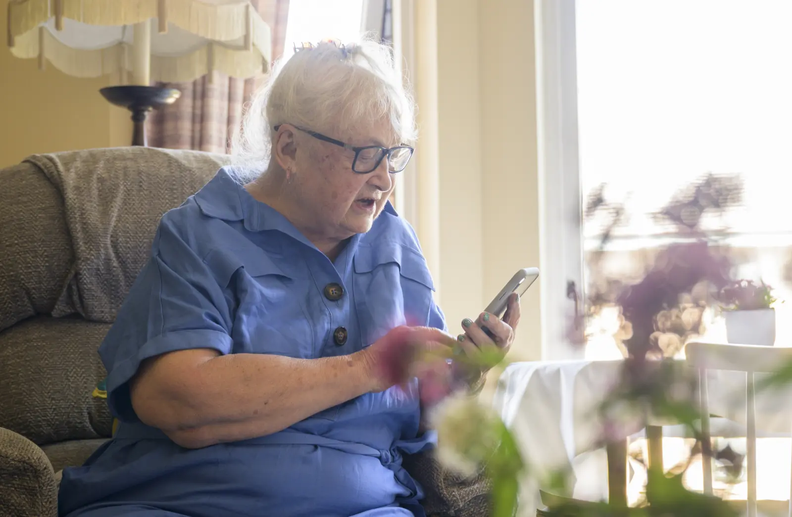A woman relaxing at home